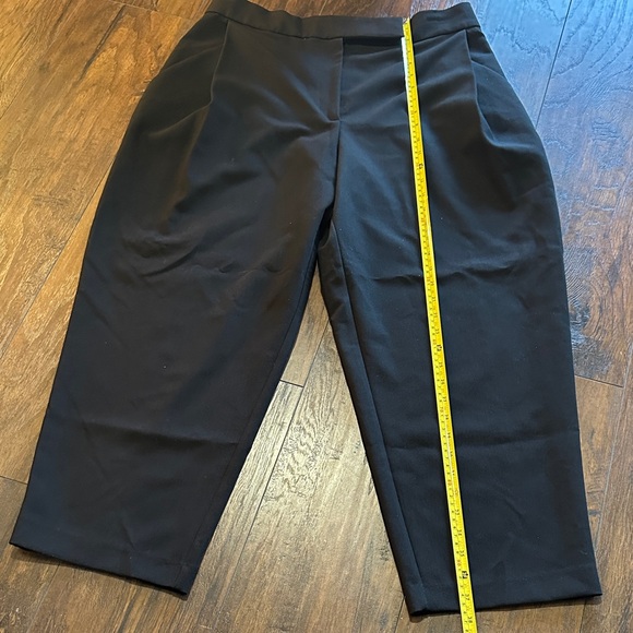 Zara Black Cropped High Waisted Trousers Capri Pants - Picture 10 of 10